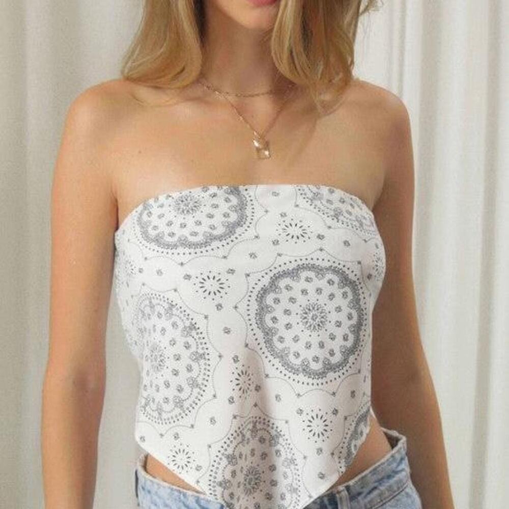 Bandana print tube top